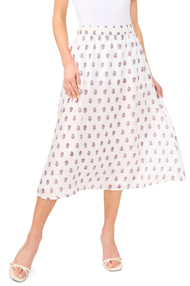 Print Midi Skirt, Main, color, CALYPSO CORAL