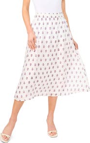 Halogen® Print Midi Skirt