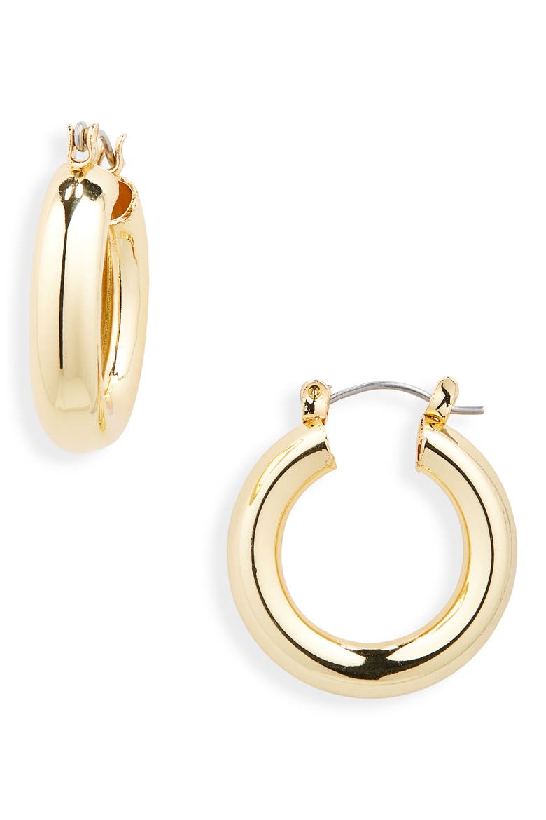 Dipped Bold Medium Hoop Earrings, Main, color, 14K GOLD DIPPED
