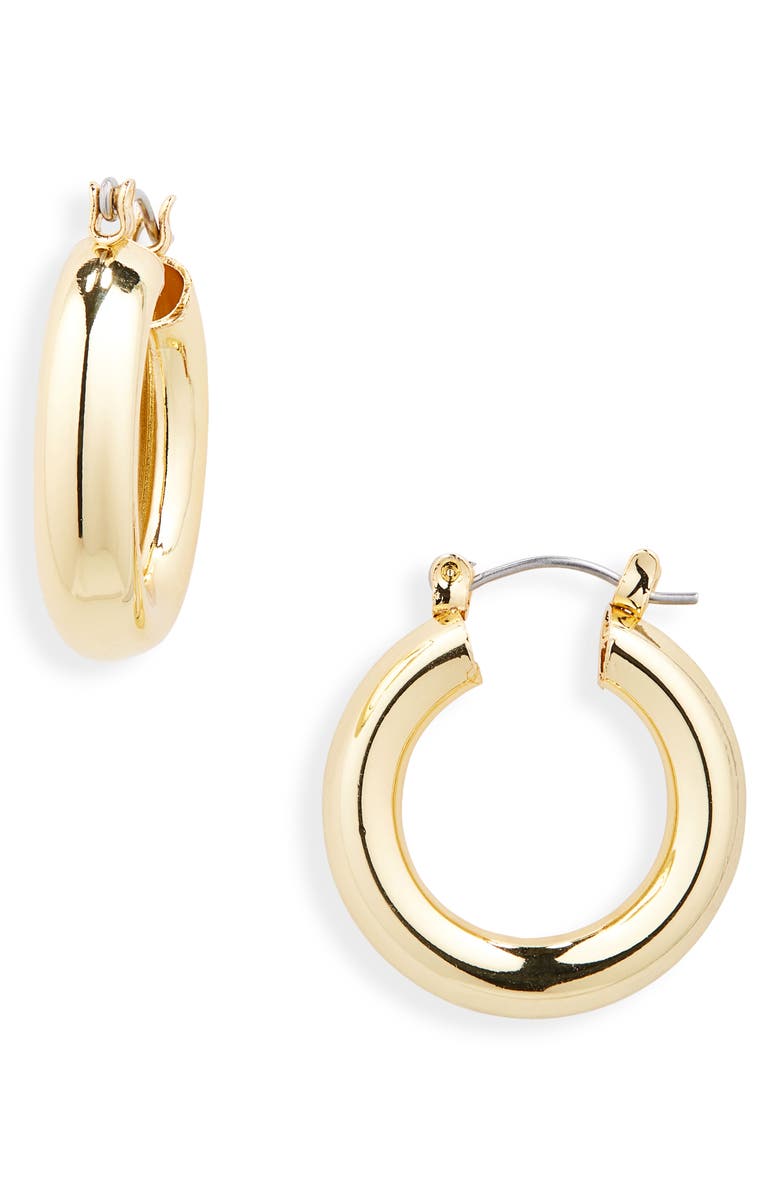 BP. 14k Gold Dipped Bold Medium Hoop Earrings, Main, color, 14K Gold Dipped