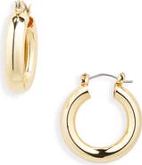 BP. 14k Gold Dipped Bold Medium Hoop Earrings