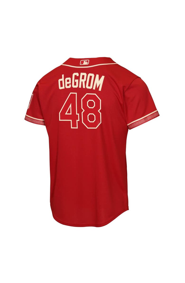 Nike Youth Nike Jacob deGrom Red Texas Rangers 2026 City Connect Stadium Jersey, Alternate, color, Red
