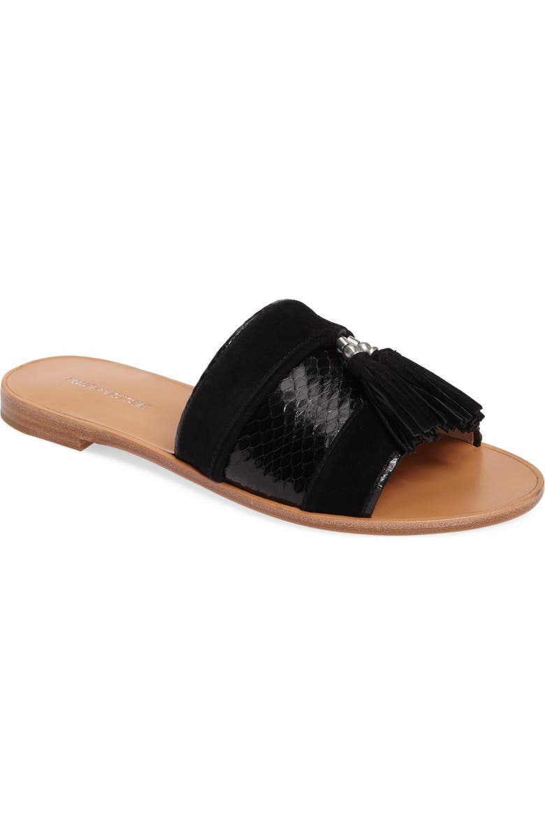 Pour la Victoire Lake Genuine Snakeskin Slide Sandal, Main, color,