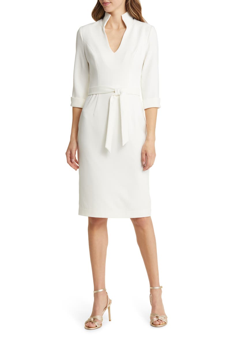 Madeline Three-Quarter Sleeve Sheath, Main, color, PORCELAIN