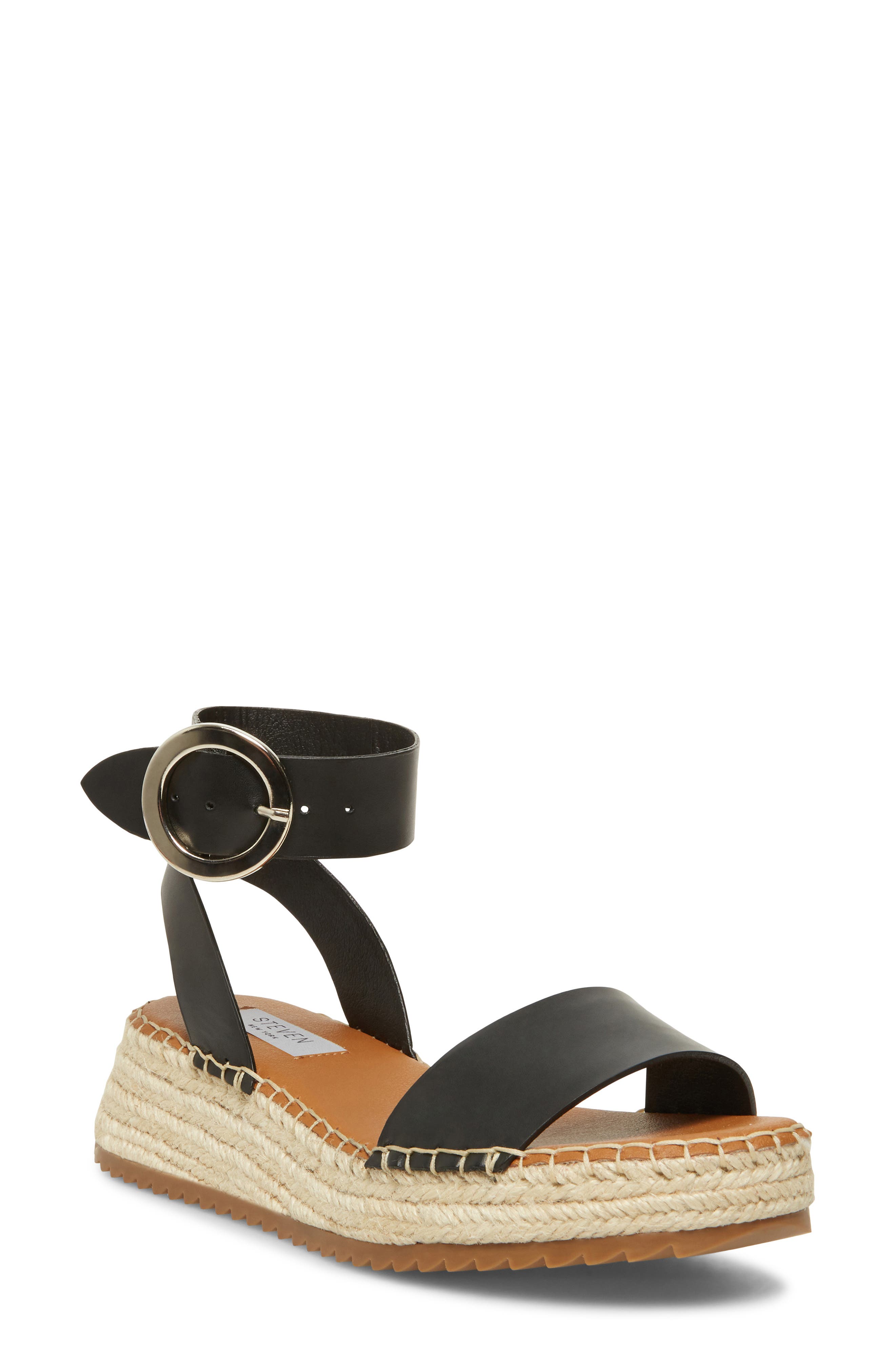 Tiny Espadrille Sandal, Main, color, BLACK LEATHER