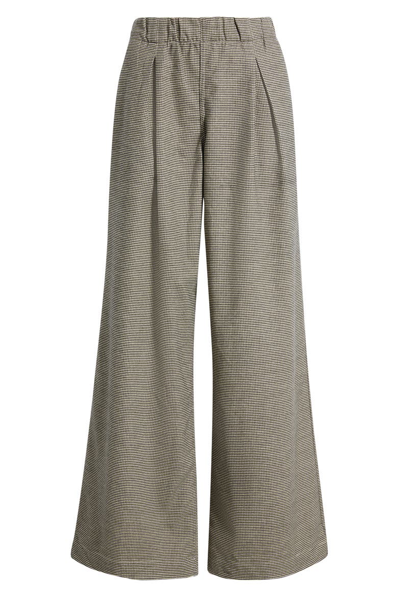 Allison Wide Leg Pleat Houndstooth Pants, Alternate, color, HOUNDSTOOTH