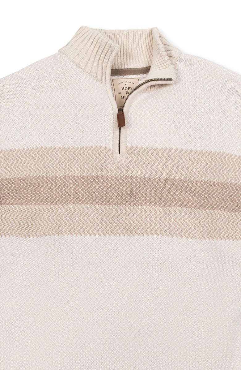 Hope & Henry Organic Half Zip Pullover Sweater, Alternate, color, Natural Chevron Chest Stripe