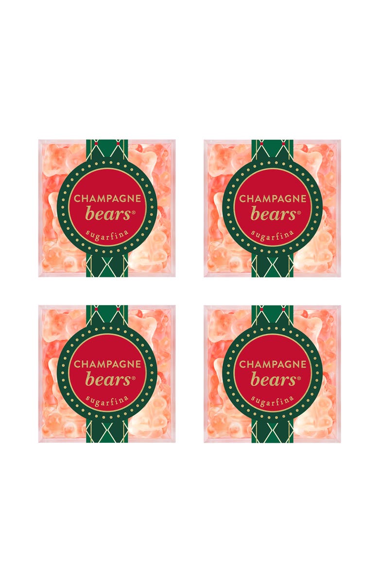 sugarfina Champagne Bears Set of 4 Candy Cubes, Main, color, 