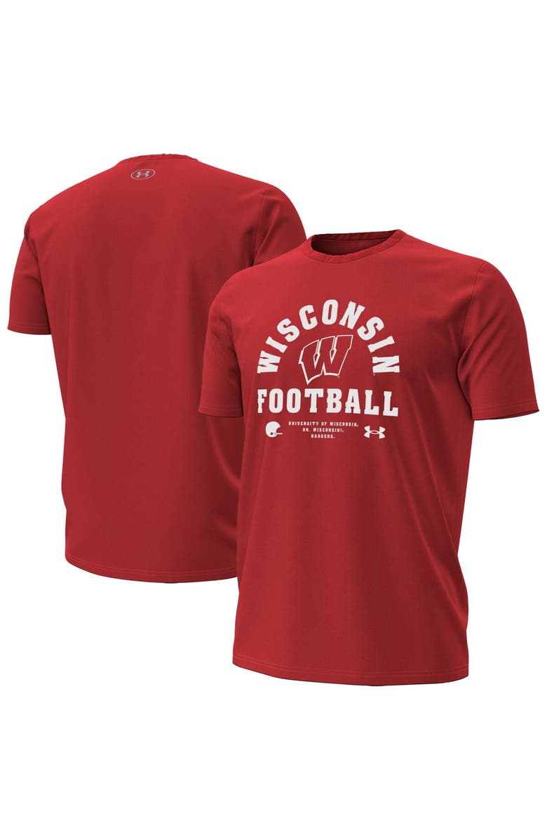 Under Armour Men's Under Armour  Red Wisconsin Badgers 2025 Sideline Football Performance T-Shirt, Alternate, color, Red