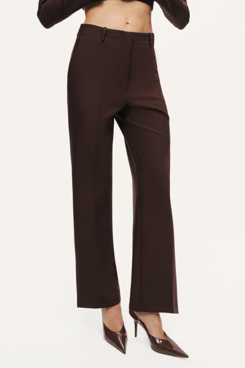 Nocturne Classic Mid-rise Tailored Pants In Brown