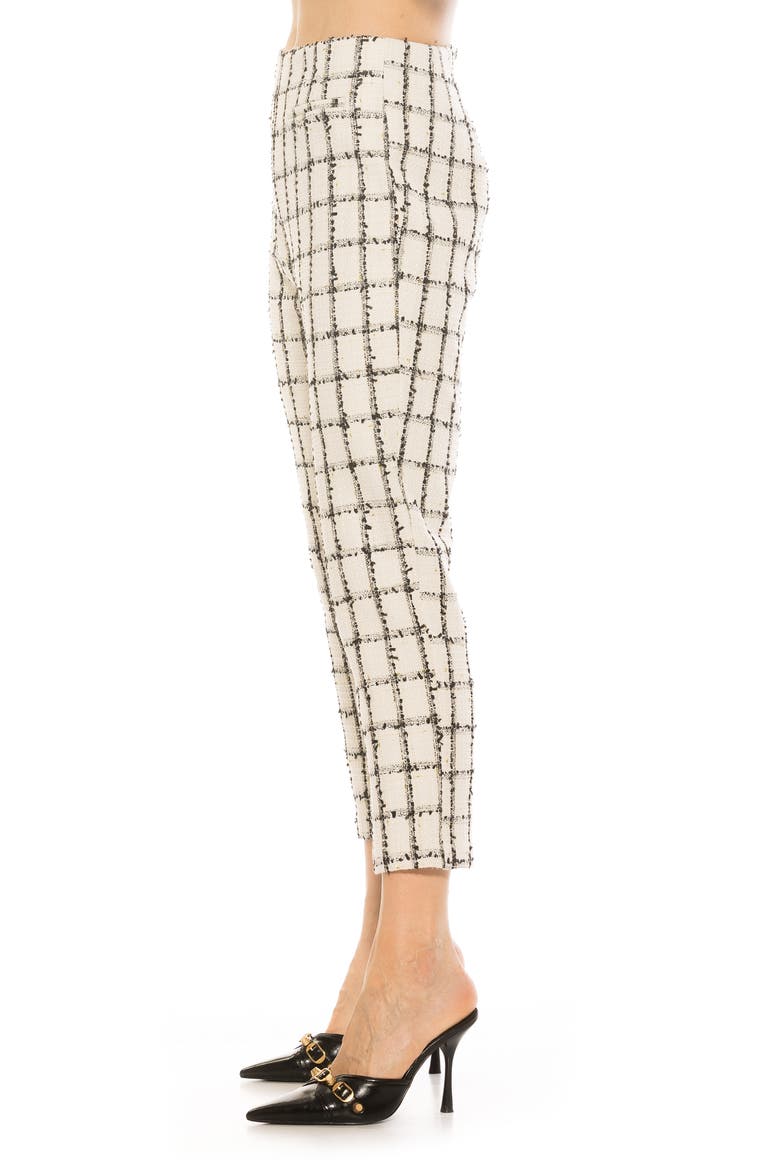 Clio Cropped Tapered Pants, Alternate, color, IVORY PLAID