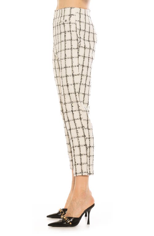 Alexia Admor Clio Cropped Tapered Pants In Ivory Plaid