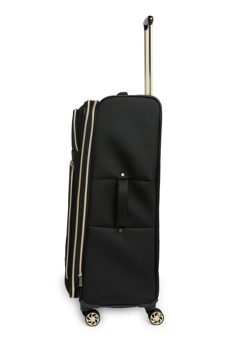 Chelsea Chevron Quilt Expandable 8-Wheel Luggage, Alternate, color, BLACK