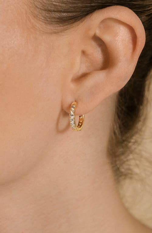 Sterling Forever Zadie Cz Everyday Hoop Earrings In Gold/clear