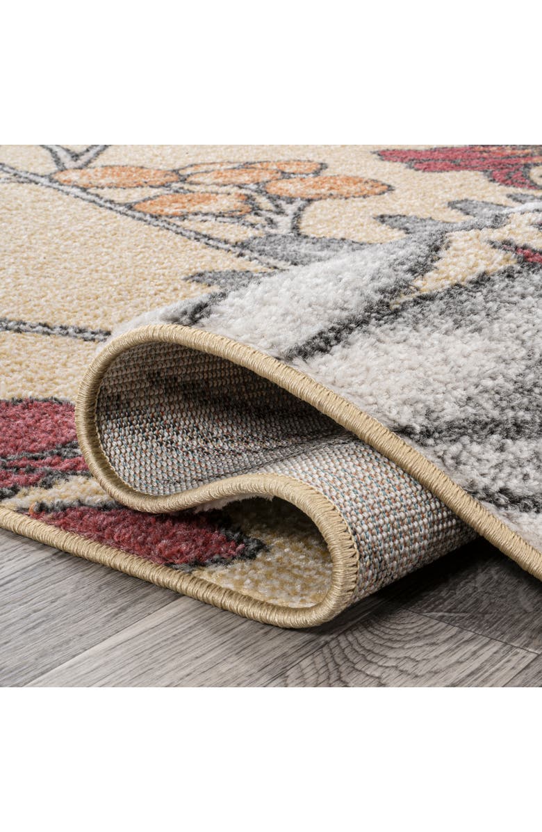 JONATHAN Y Giglio Modern Botanical Flower Area Rug, Alternate, color, Yellow/Ivory/Red