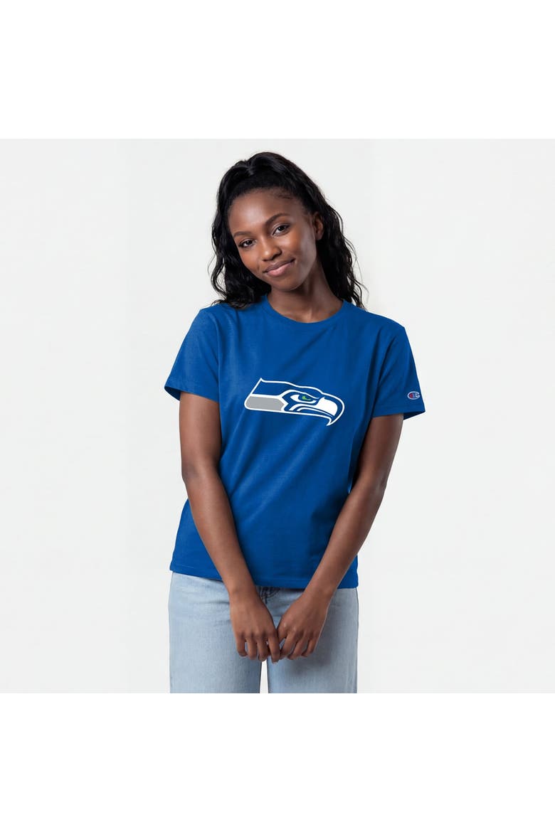 Women's Champion  Royal Seattle Seahawks Logo T-Shirt, Main, color, Royal