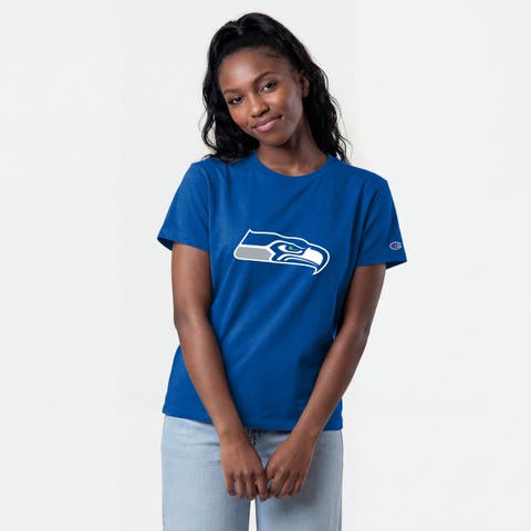 Women's Champion  Royal Seattle Seahawks Logo T-Shirt