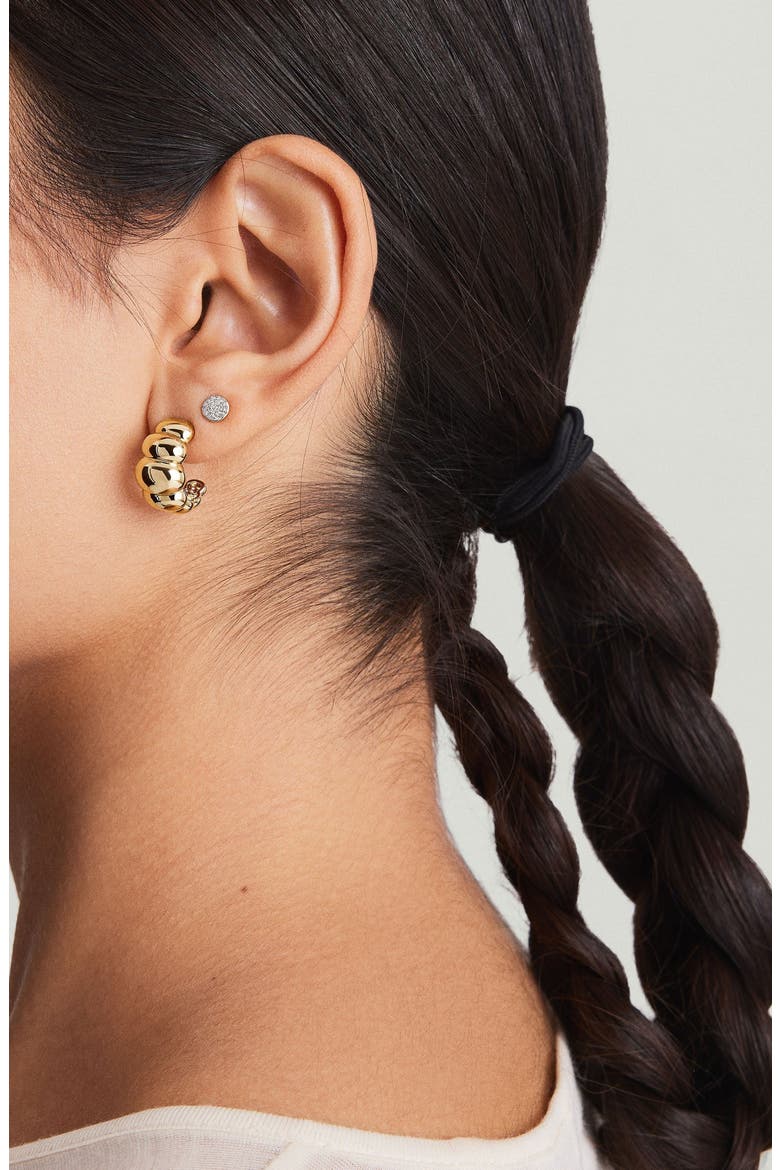 Puffy Hoop Earrings, Alternate, color, 18k Gold Vermeil