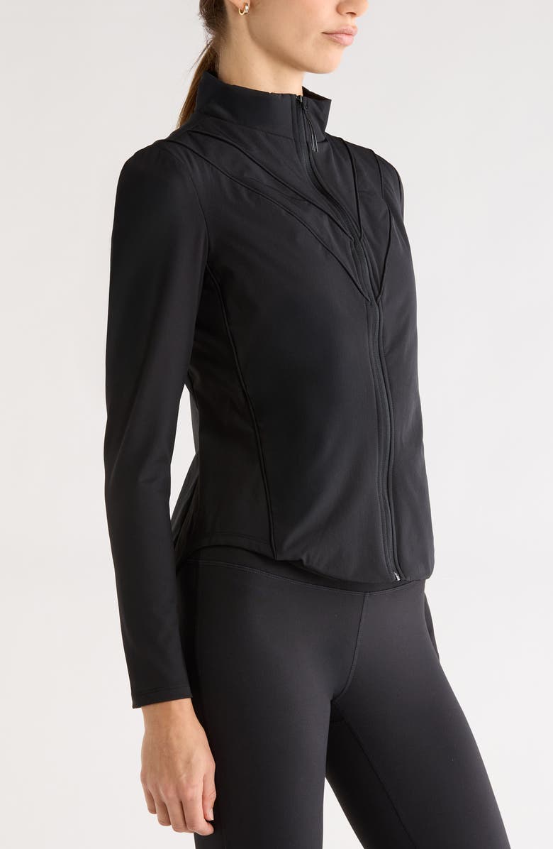 Zella Tiebreaker Hybrid Jacket, Alternate, color, Black