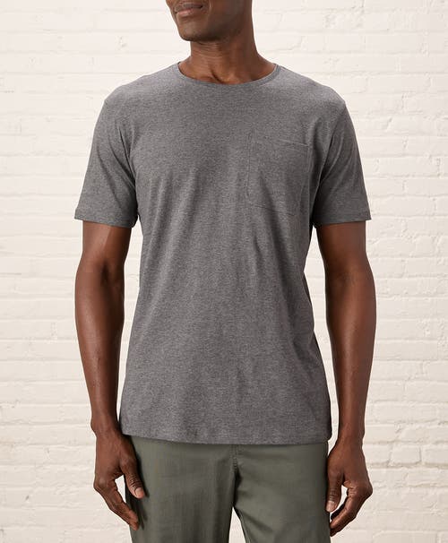 Pact Organic Cotton Softspun Pocket Crew Tee In Medium Grey Heather