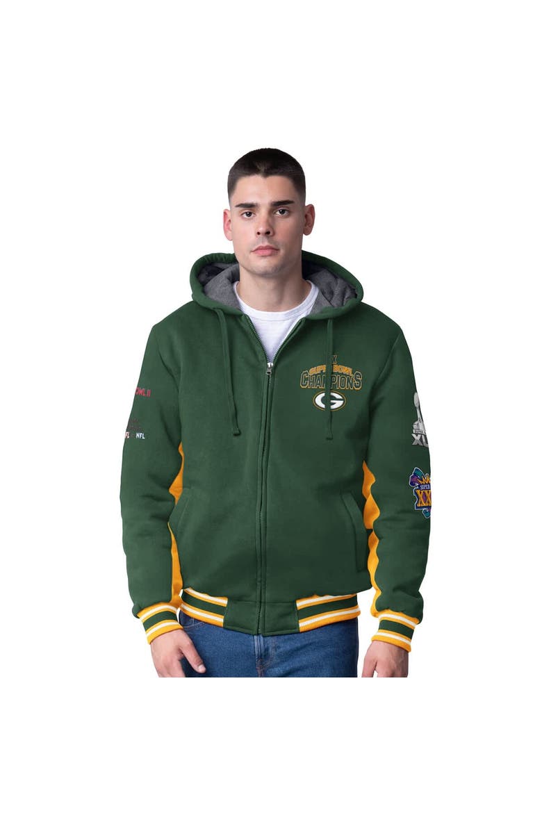Men's G-III Extreme Green Green Bay Packers No Huddle Commemorative Full-Zip Hoodie Jacket, Main, color, Green