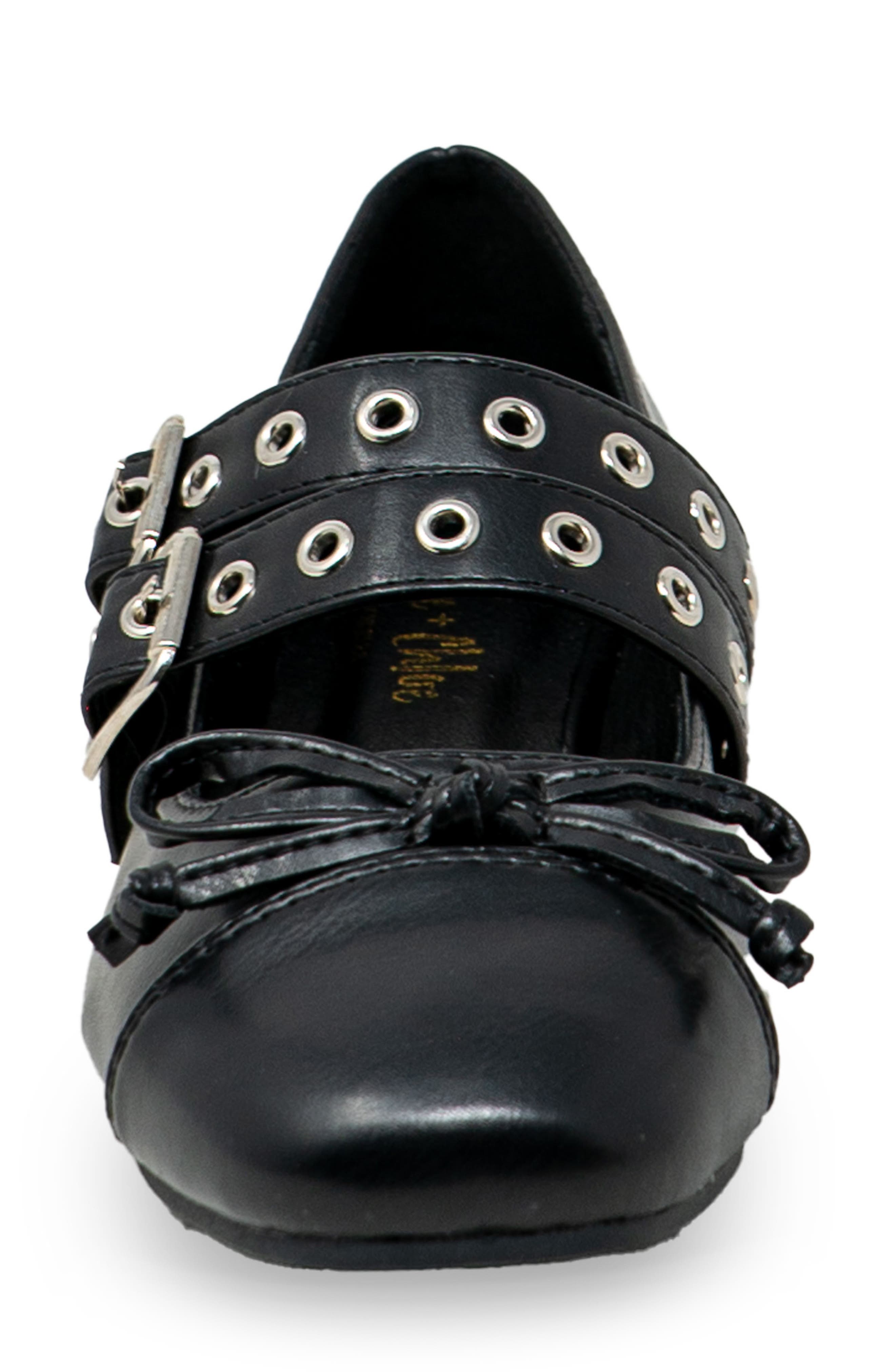 CHASE AND CHLOE Double Moto Belt Strap Ballet Flat, Alternate, color, 