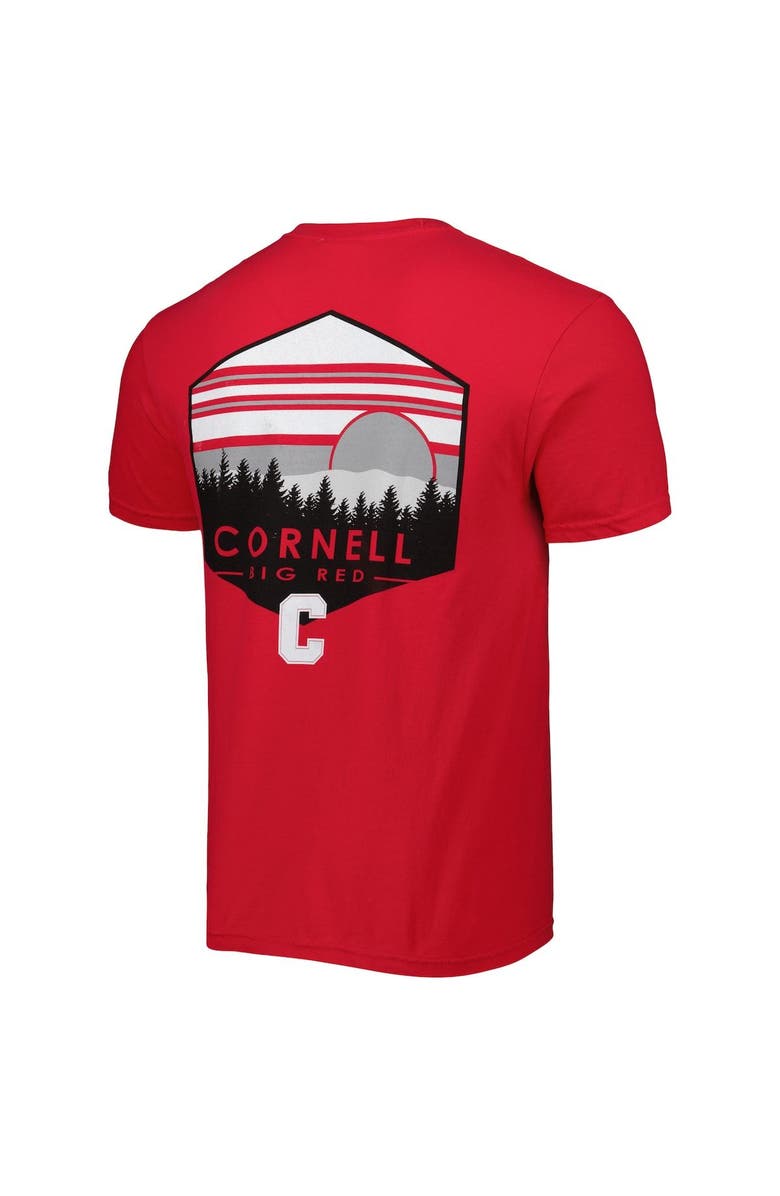 IMAGE ONE Men's Red Cornell Big Red Landscape Shield T-Shirt, Alternate, color, Red