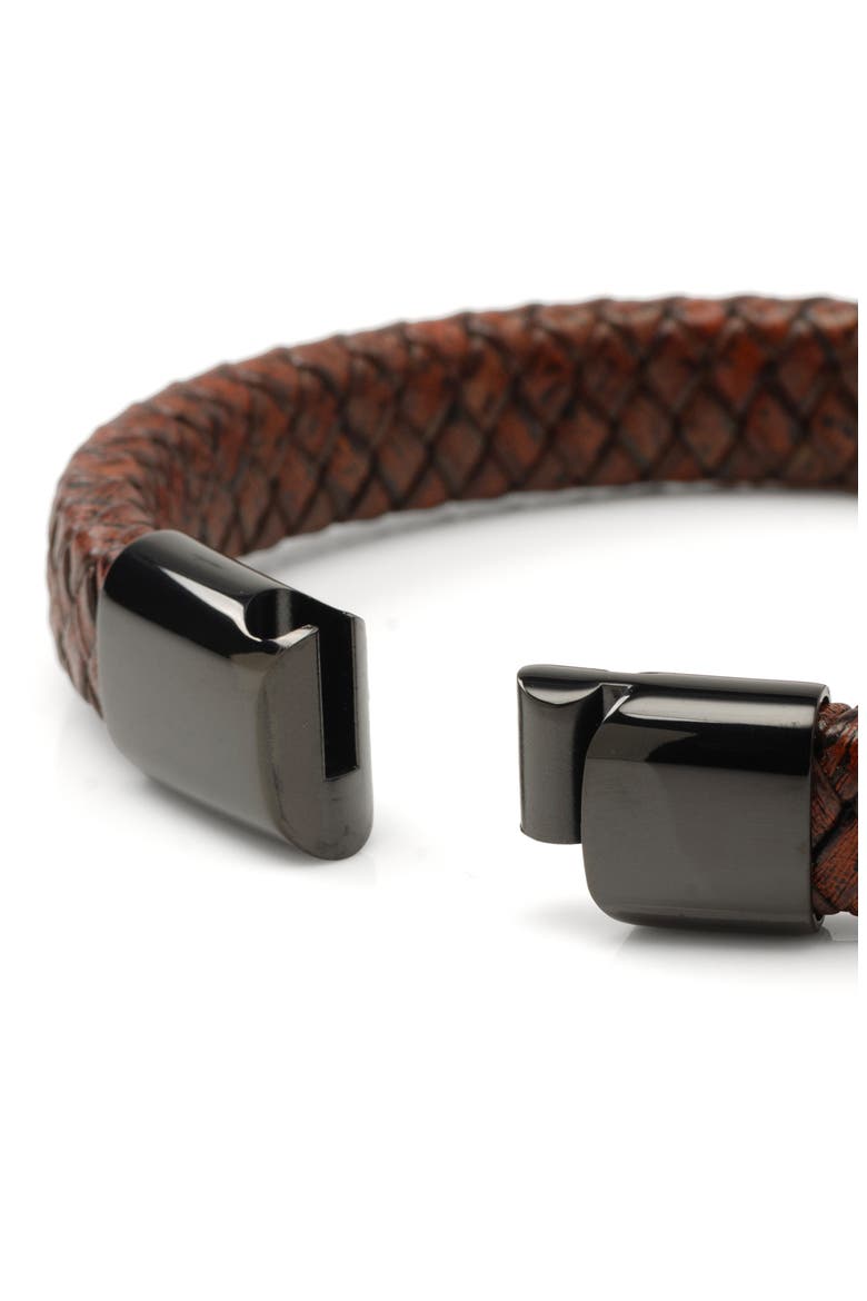 Braided Leather Bracelet, Alternate, color, RED