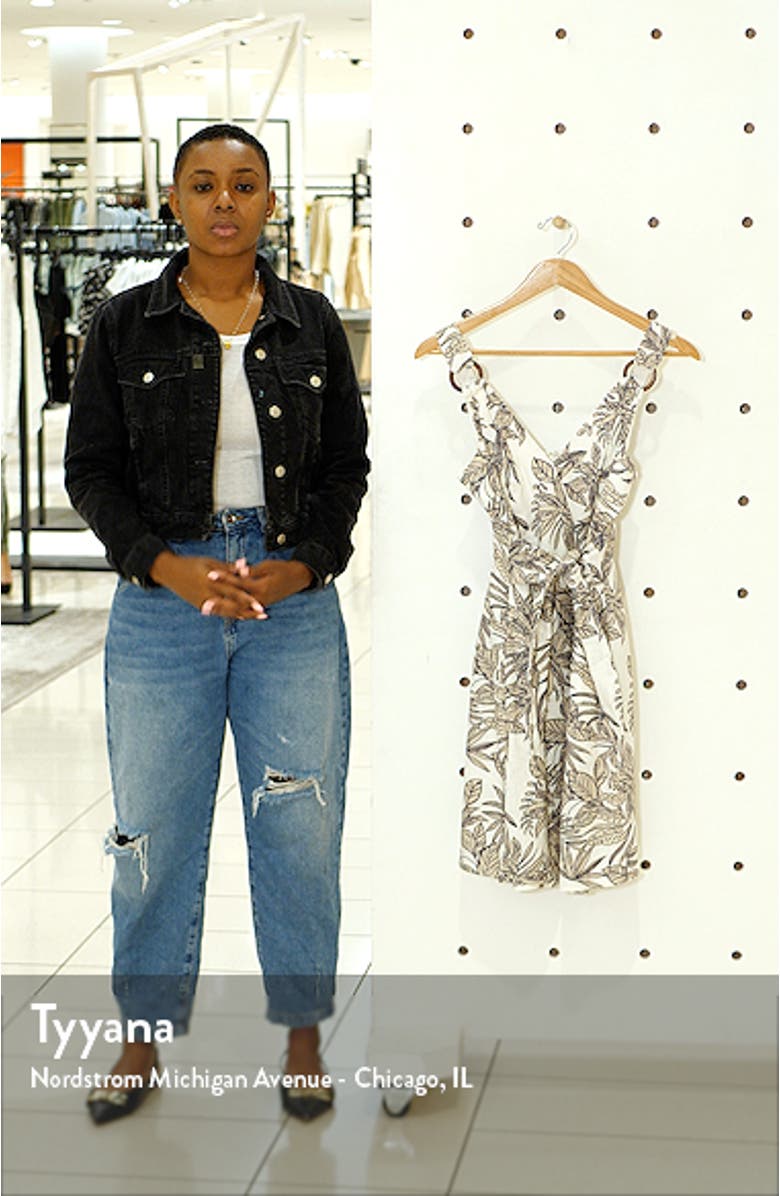 Linen Blend Tie Front Sleeveless Minidress, sales video thumbnail