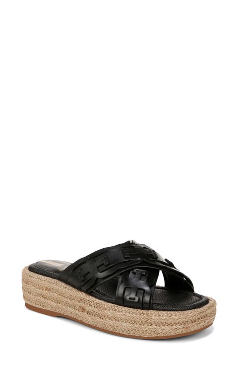 Pria Espadrille Platform Wedge Slide Sandal (Women)