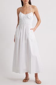 Solid & Striped The Lolita Smocked Cotton Cover-Up Halter Dress