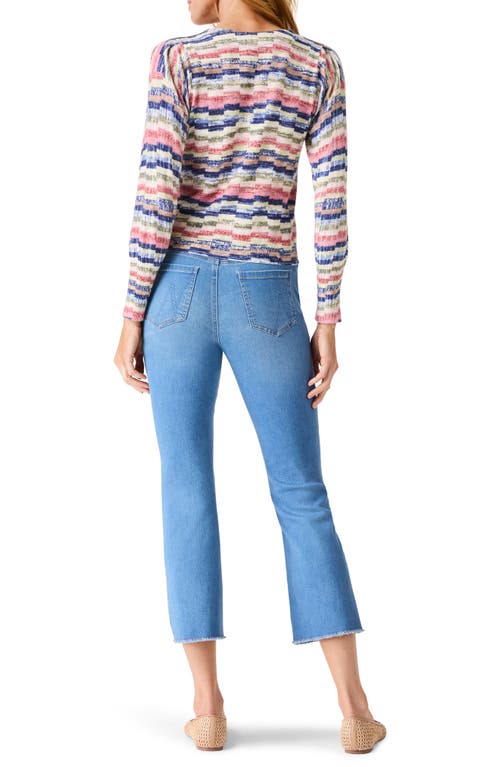 Nic + Zoe Nic+zoe Abstract Stripe Sweater In Pink Multi