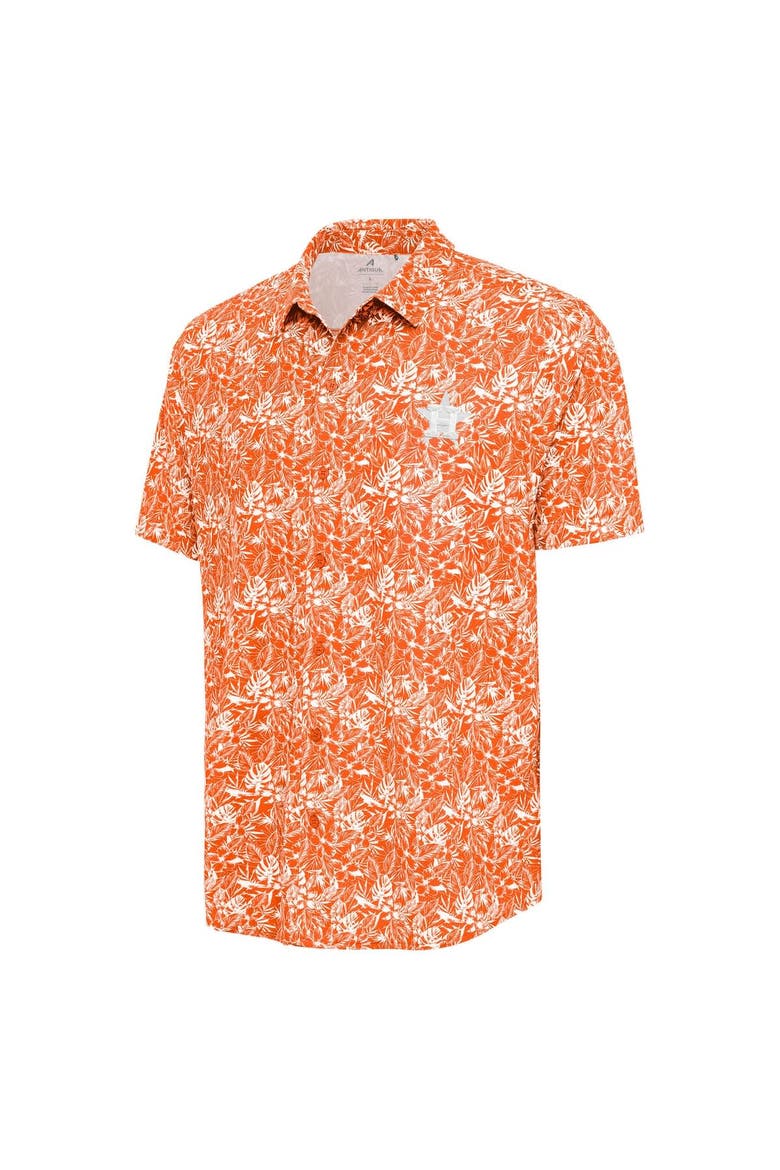 Men's Antigua Orange Houston Astros Resort Button-Up Shirt, Alternate, color, Orange