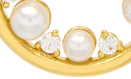 Estella Bartlett Faux Pearl & Crystal Circle Pendant Necklace In Gold