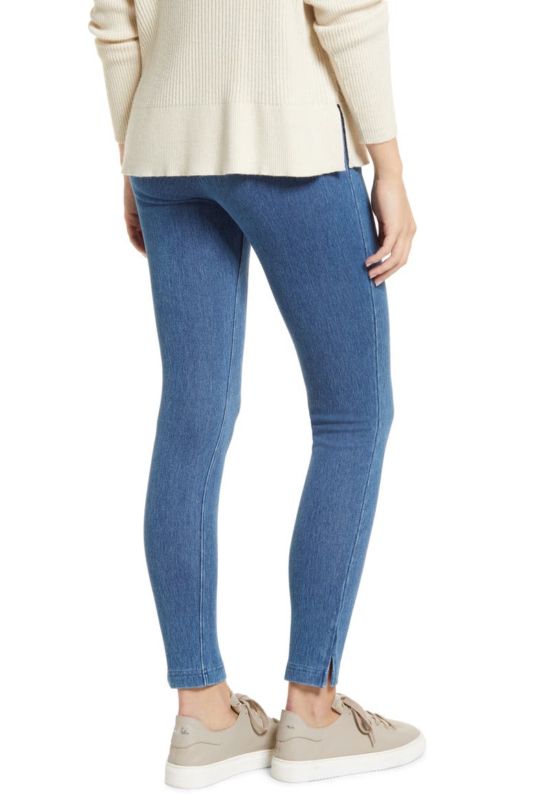 Lyssé High Waist Skinny Denim Leggings, Alternate, color, MID WASH