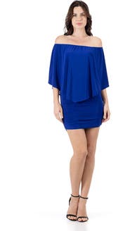 24seven Comfort Apparel Bodycon Mini Dress Ruffled Sleeve