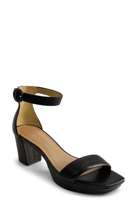 Carla Square Toed Ankle Strap Sandal (Women)