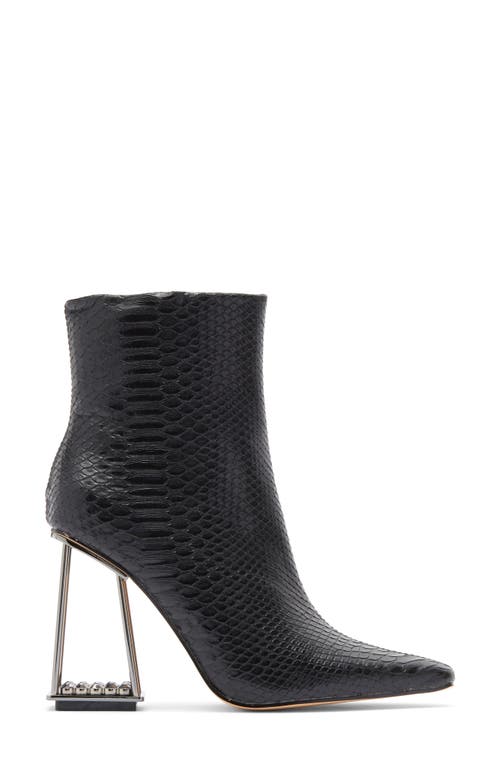Ashley Kahen Glam Snakeskin Embossed Boot In Black