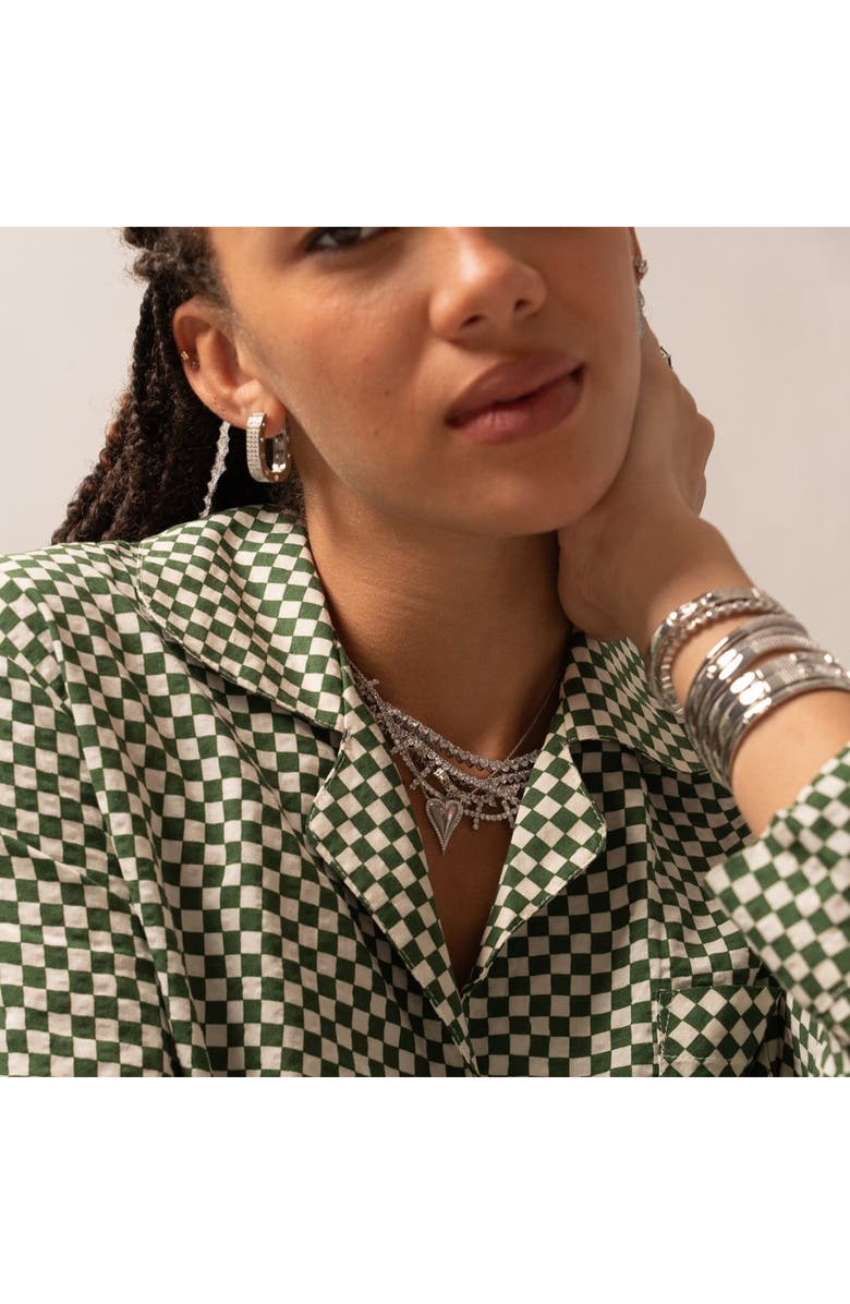 SHYMI Cubic Zirconia Bar Tennis Necklace, Alternate, color, Silver