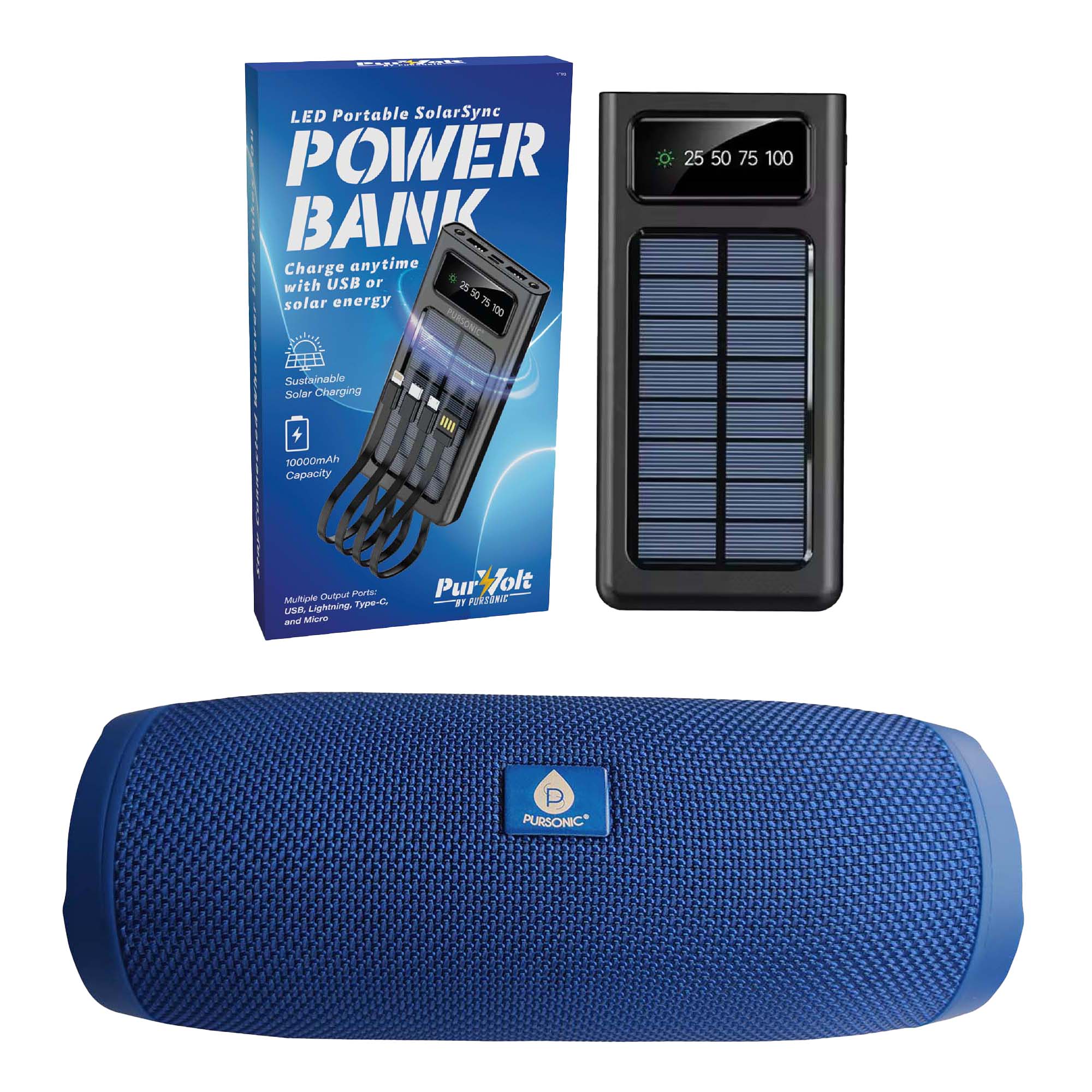 PURSONIC Adventure Travel Bundle Stay Charged, Entertained, and Ready for Anything!, Main, color, Multicolor