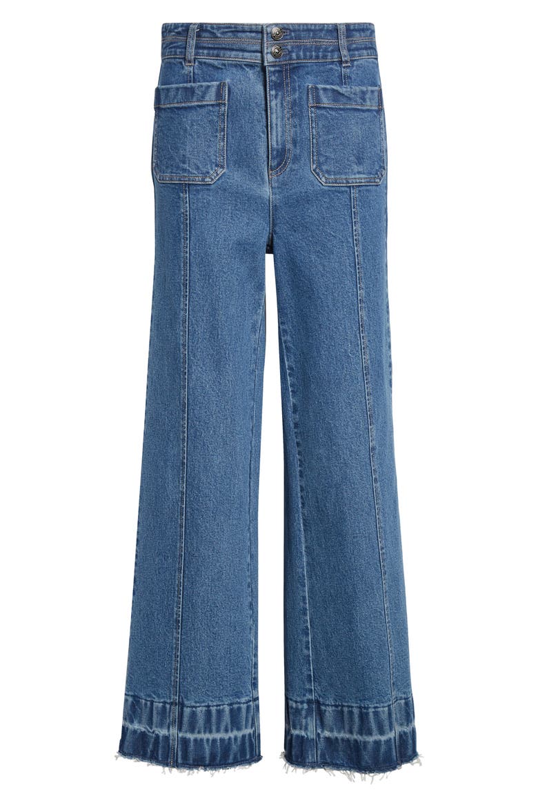 Dorothea Seam Wide Leg Jeans, Alternate, color, SAPPHIRE
