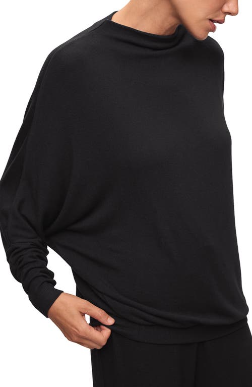 Eberjey Cozy Time Mock Neck Pullover In Black