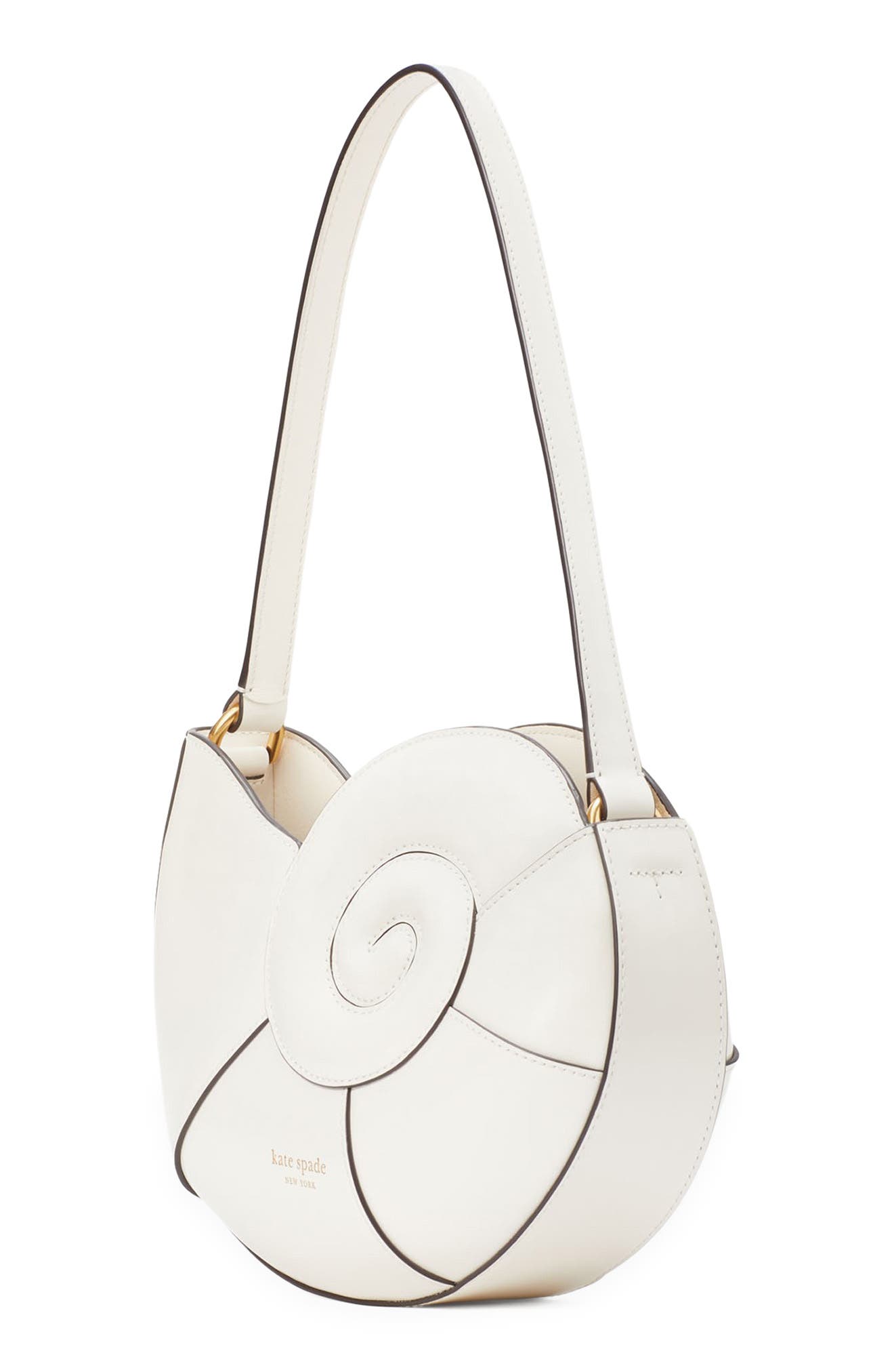 Kate Spade New York what the shell spazzolato nautilus shell leather shoulder bag, Alternate, color, 