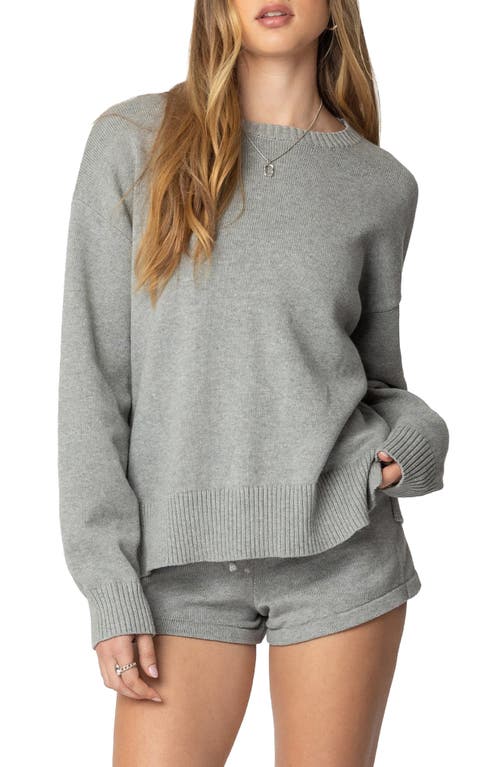 Shop Edikted Riley Oversize Rib Sweater In Gray-melange