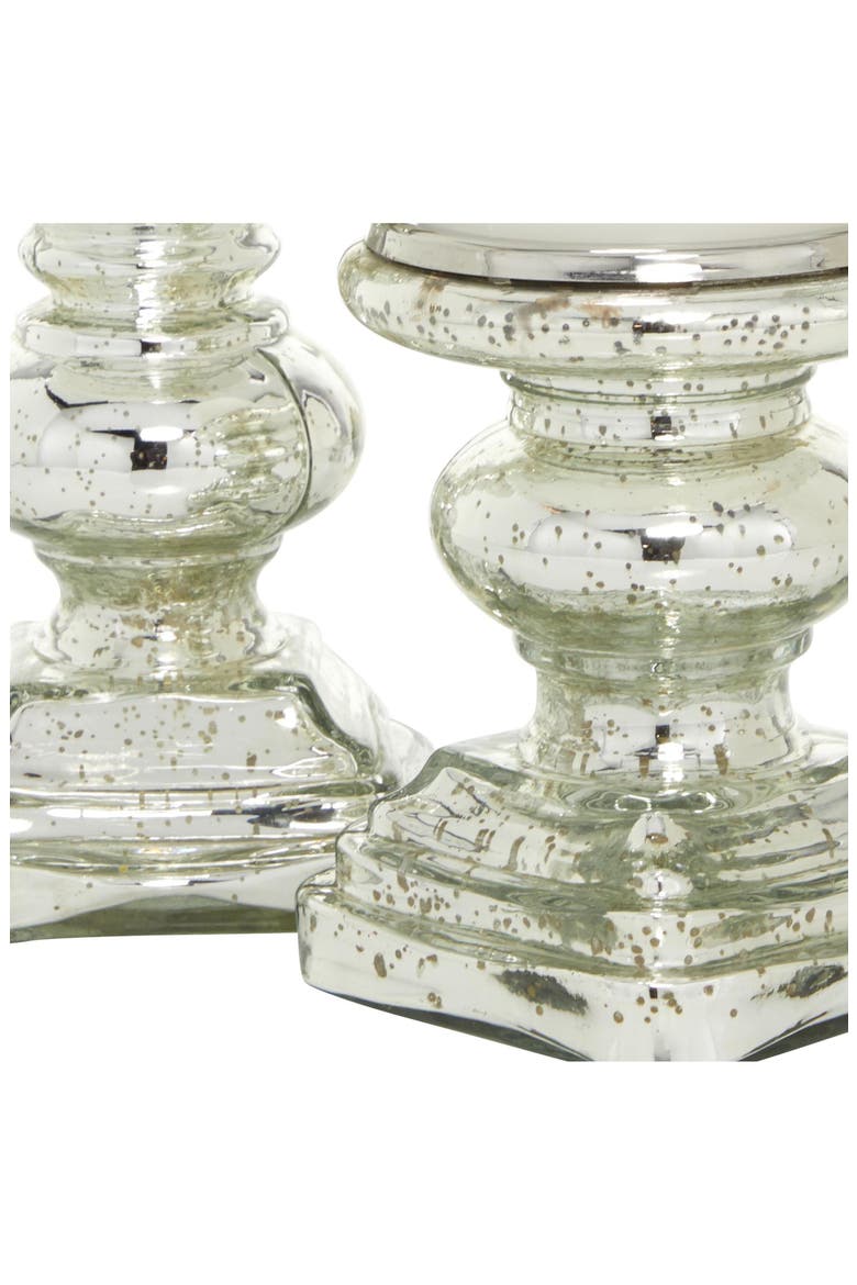 Set of 2 Soda Lime Glass Candle Holder, Alternate, color, NO COLOR
