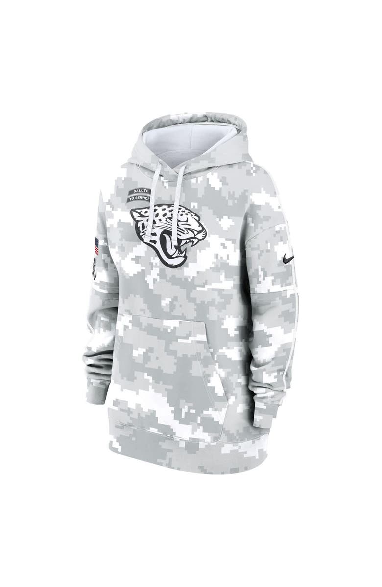 Nike Women's Nike Arctic Camo Jacksonville Jaguars 2024 Salute To Service Club Fleece Oversized Pullover Hoodie, Alternate, color, Arctic Camo