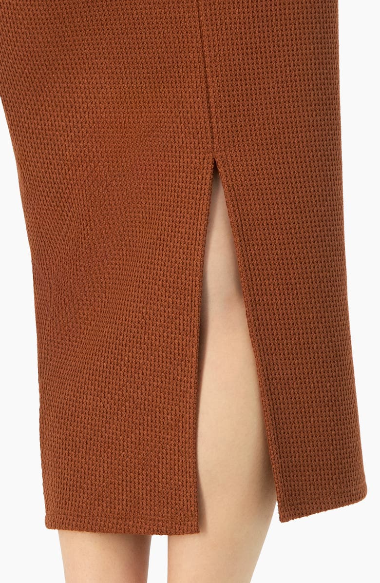 IVONNE Textured Knit Midi Skirt with Back Slit, Alternate, color, Brown