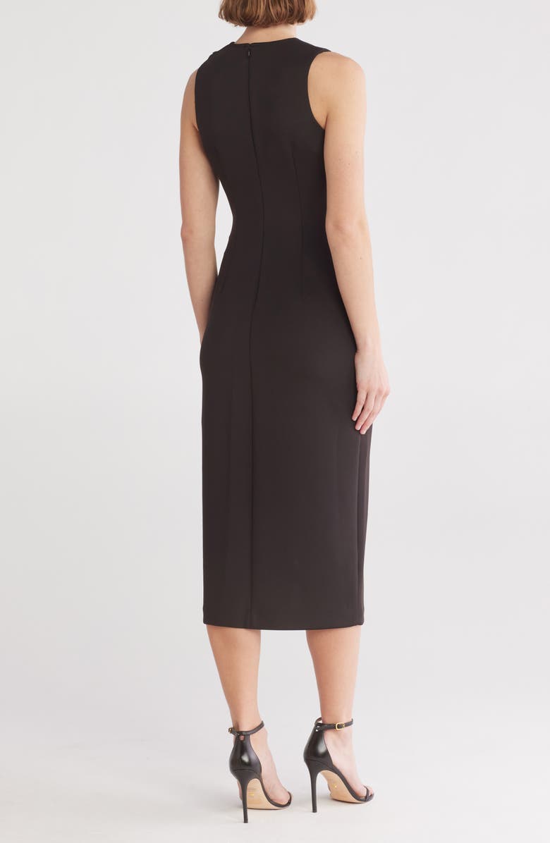 Calvin Klein Zipper Trim Sleeveless Midi Sheath Dress, Alternate, color,