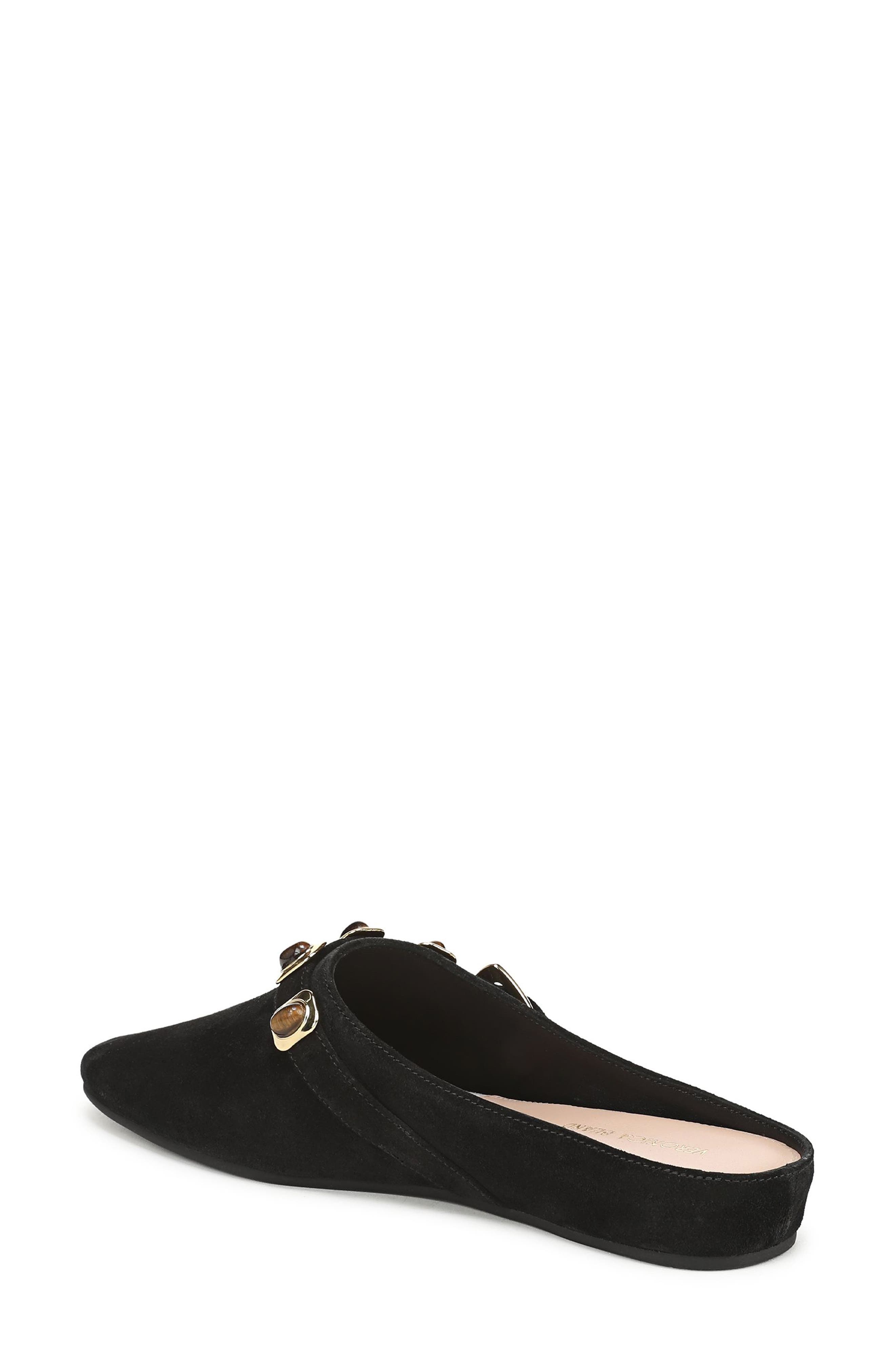 Narcisa Flat Mule, Alternate, color, BLACK