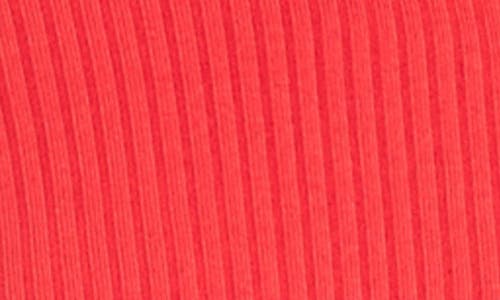 Karen Kane Rib Knit Twist Hem Top In Red
